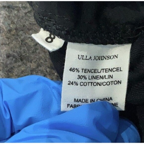 Ulla Johnson Demi Black Ruffle Twill One Shoulder Jumpsuit Size 8 - Picture 7 of 11